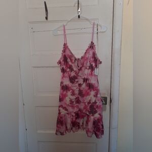 Elegant Floral Pink Dress